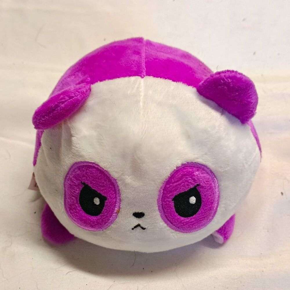 TeeTurtle Reversible Panda Plush Purple Light Purple Happy Angry Mood 4"